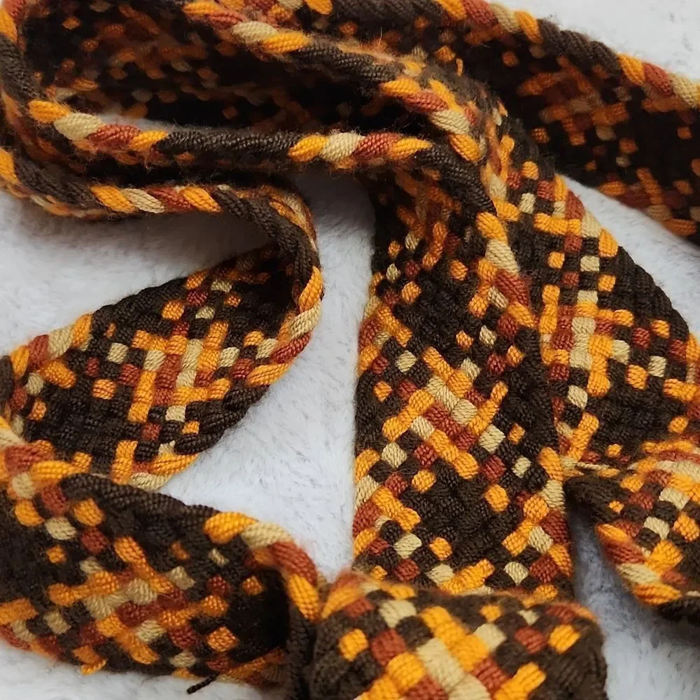 Handwoven Boho Woven Bucket Crossbody Bag Tribal Stripe Wood Bead Tassels - Picture 3 of 10